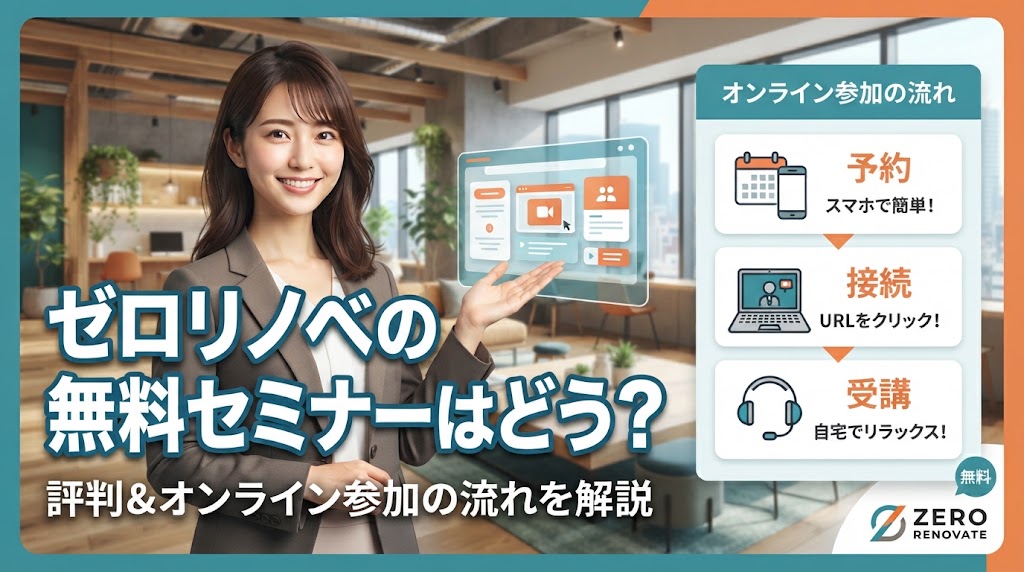 ゼロリノベの無料セミナーはどう？評判とオンライン参加の流れ